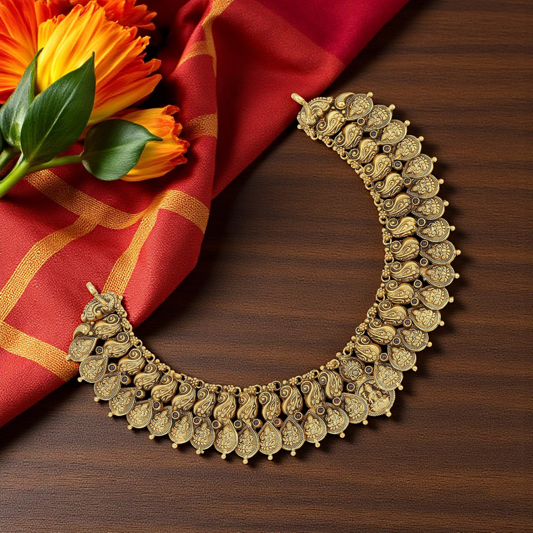 925 Sterling Silver Ancestral Mango Carving Necklace for Women