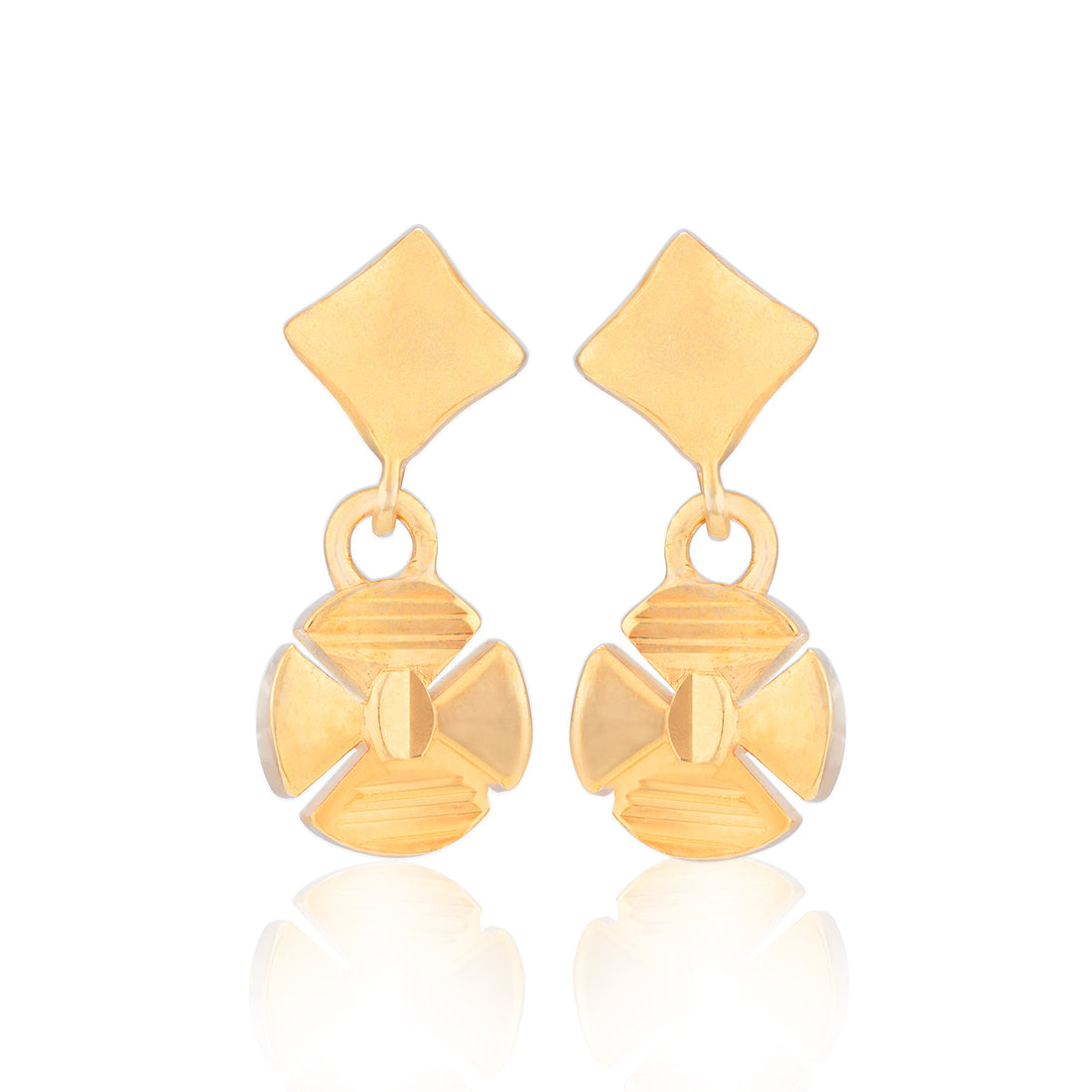 925 Sterling Silver Angled Wheel Dangler Earrings for Women