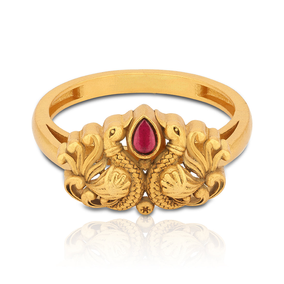 925 Sterling Silver Antique Dual Peacock Tear Drop Kemp Centred Ring For Women