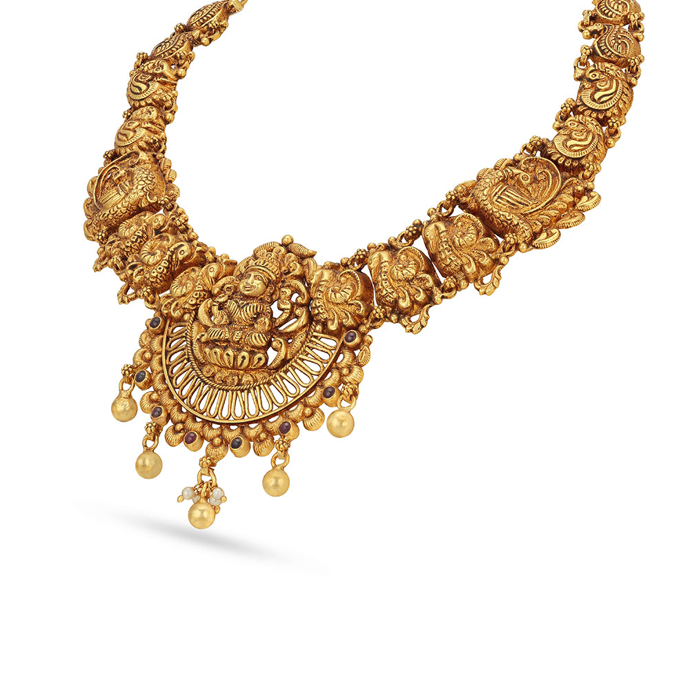 925 Sterling Silver Antique Goddess Temple Necklace for Women