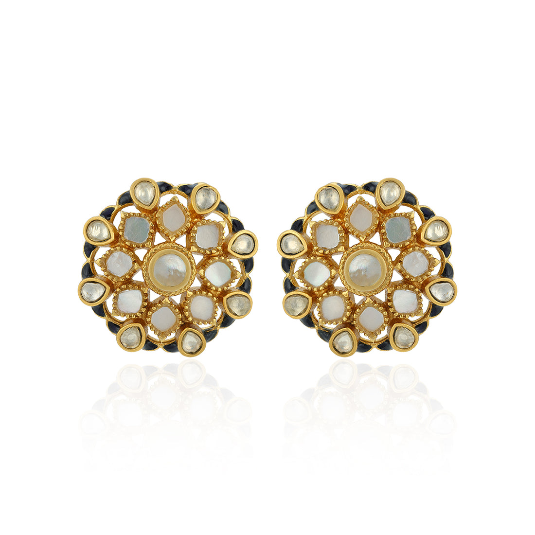 925 Sterling Silver Antique Gold Harmony Earrings for Women