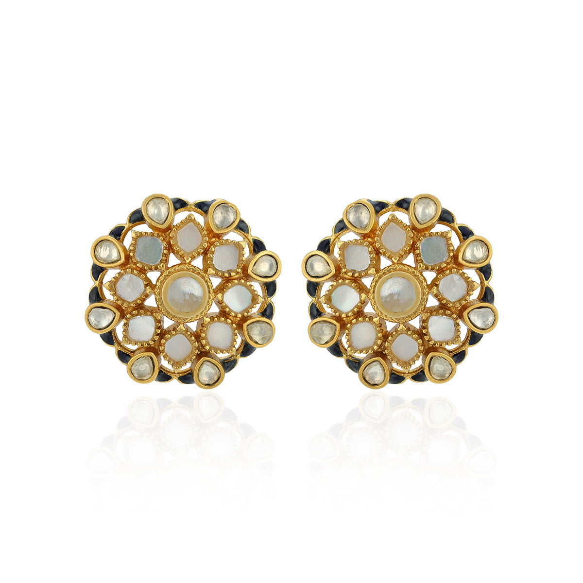 925 Sterling Silver Antique Gold Harmony Earrings for Women