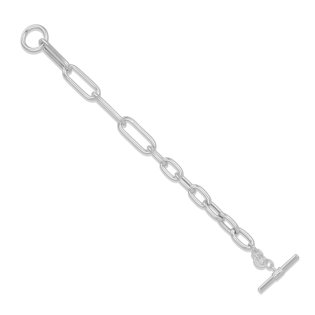 925 Sterling Silver Apex T-Bar Connector Bracelet for Men