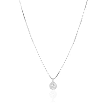 925 Sterling Silver April Month Circle Diamond Birthstone Chain Pendant For Women