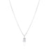 925 Sterling Silver April Month Sqaure Diamond Birthstone Chain Pendant For Women