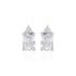 925 Sterling Silver April Month Sqaure Diamond Birthstone Stud For Women