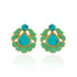 925 Sterling Silver Aqua Petal Harmony Earrings for Women