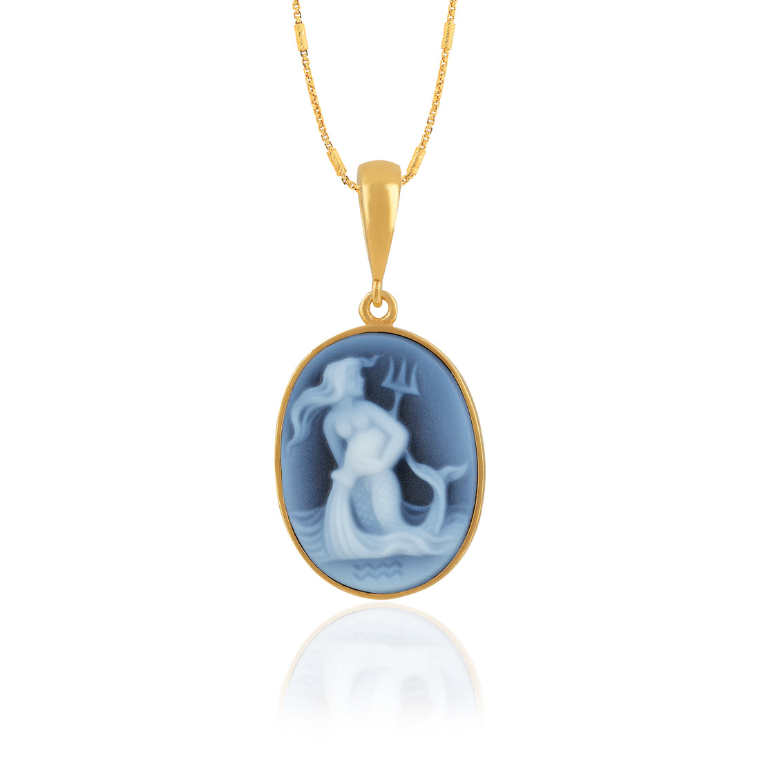 925 Sterling Silver Aquarius Zodiac Agate Gold Plated Pendant for Men and Women