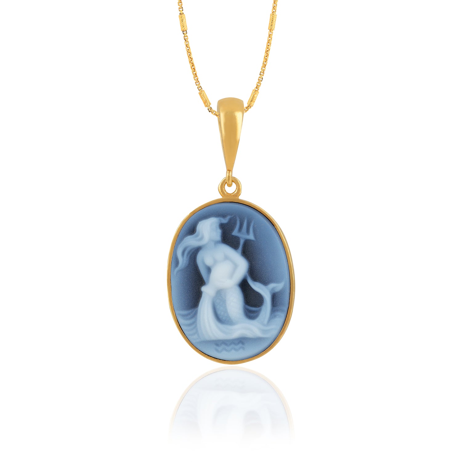 925 Sterling Silver Aquarius Zodiac Agate Gold Plated Pendant for Men and Women