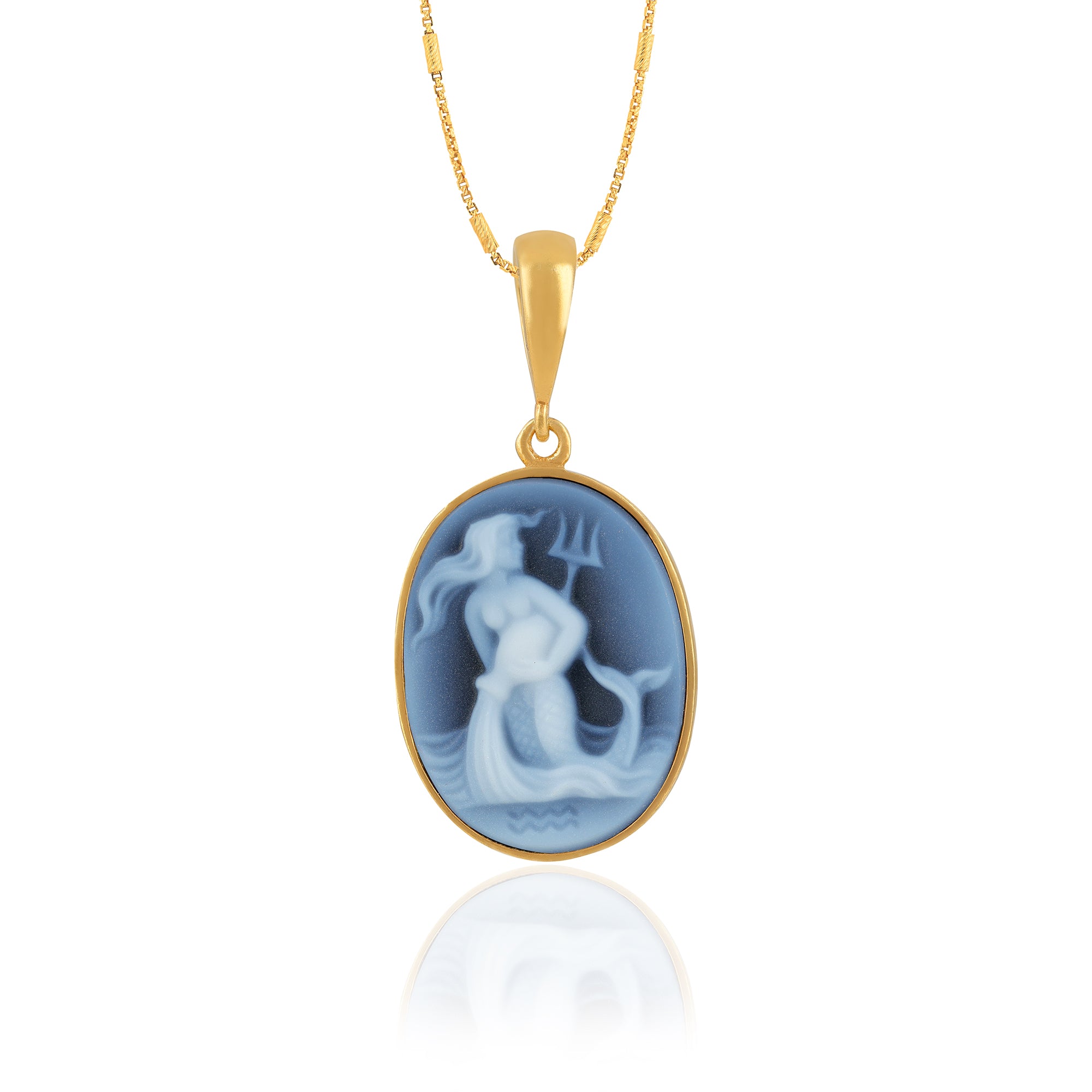925 Sterling Silver Aquarius Zodiac Agate Gold Plated Pendant for Men and Women