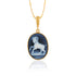 925 Sterling Silver Aries Zodiac Agate Gold Plated Pendant for Men and Women