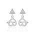 925 Sterling Silver Arrowed Heart Drop Earring Crystal Triangle Rhodium Plated Earrings For Women