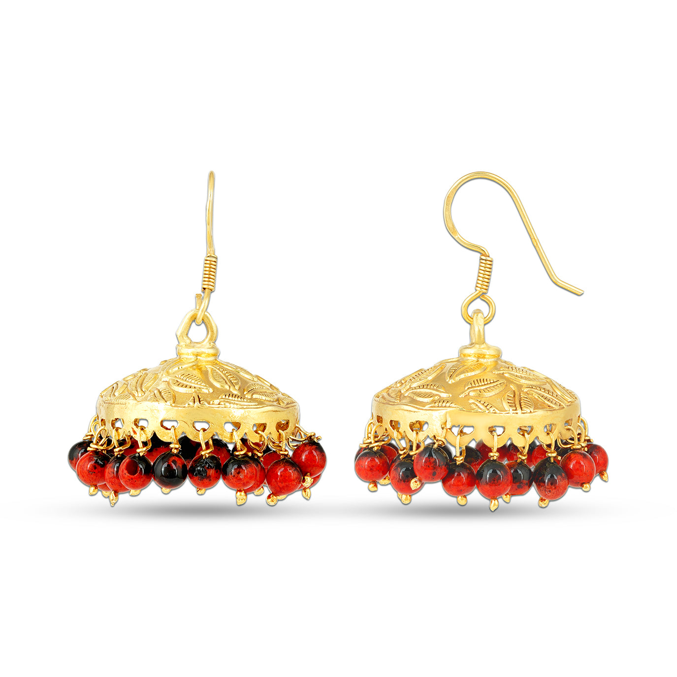 925 Sterling Silver Artistic Golden Dome Dangle Earrings for Women