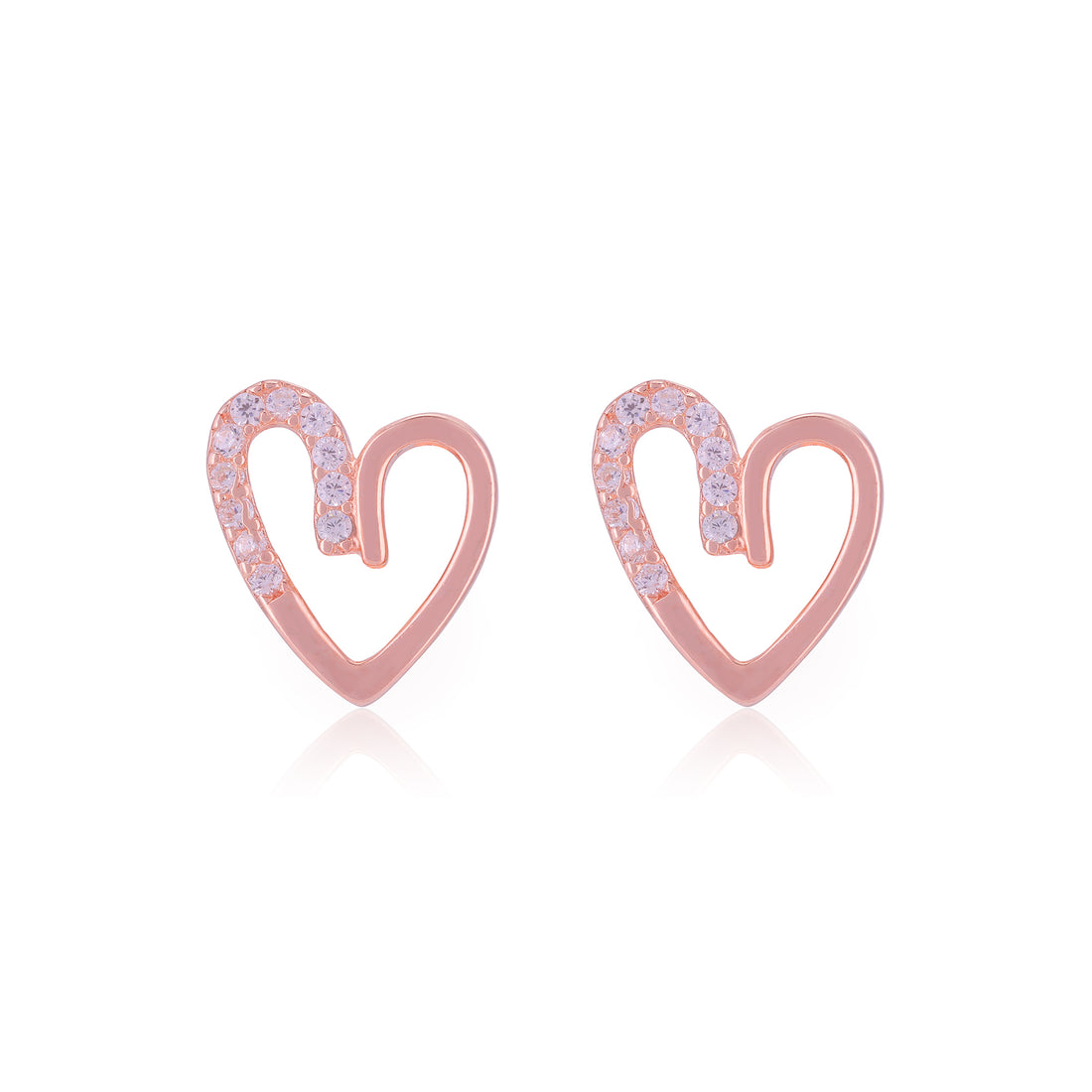 925 Sterling Silver Asymmetric Heart Stone Earrings for Women