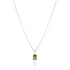 925 Sterling Silver August Month Square Peridot Birthstone Chain Pendant For Women