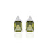 925 Sterling Silver August Month Square Peridot Birthstone Stud For Women