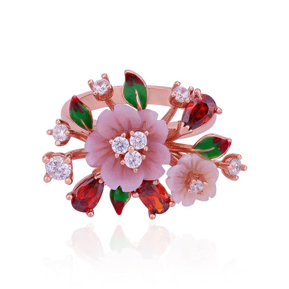 925 Sterling Silver Aurora Petal Embrace Ring for Women