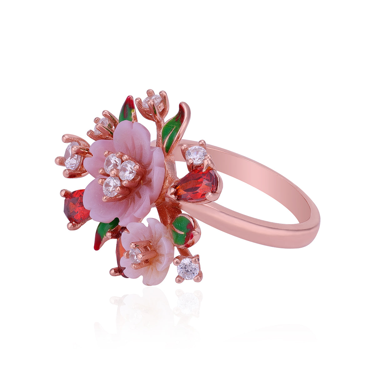 925 Sterling Silver Aurora Petal Embrace Ring for Women