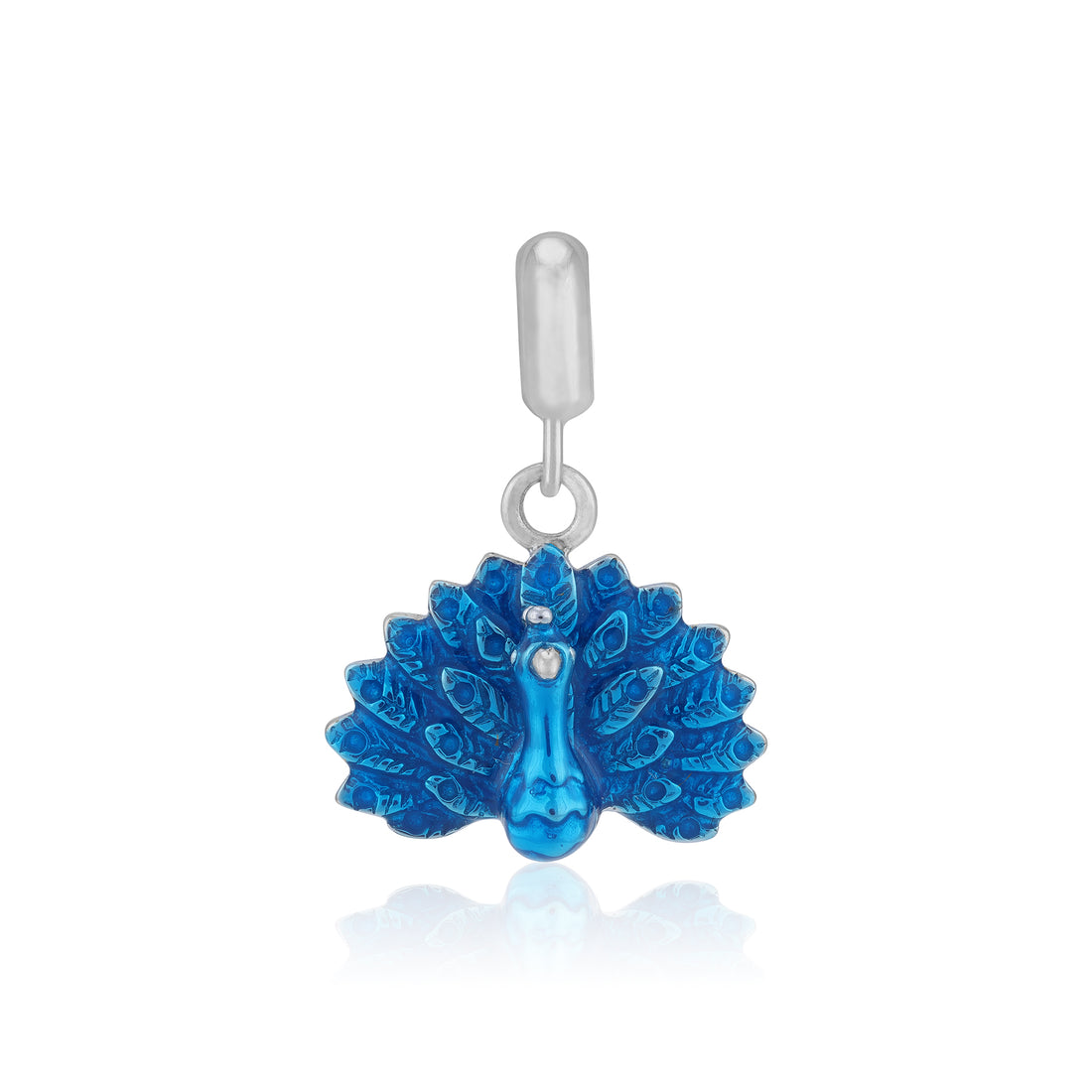 925 Sterling Silver Azure Feathered Elegance Charm Pendant for Women