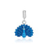 925 Sterling Silver Azure Feathered Elegance Charm Pendant for Women