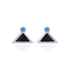 Pair of earrings with triangular black stones and blue gemstones