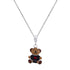 925 Sterling Silver Black Teddy Bear Rhodium Plated Pendant For Kids