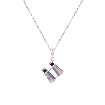 925 Sterling Silver Blue Bino Pendant