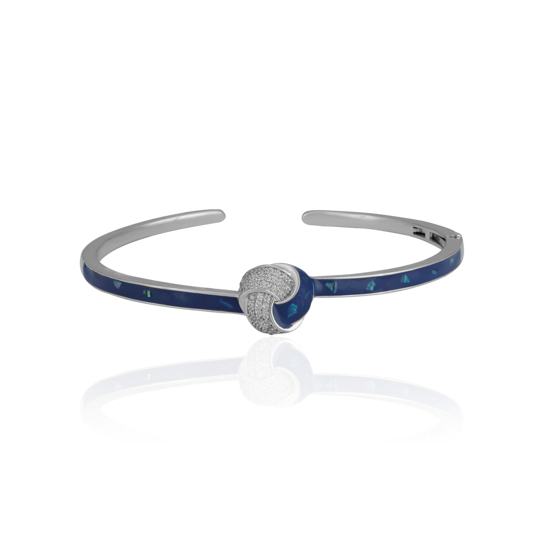 925 Sterling Silver Blue Celestial Knot Rhodium Plated Bracelet for Women