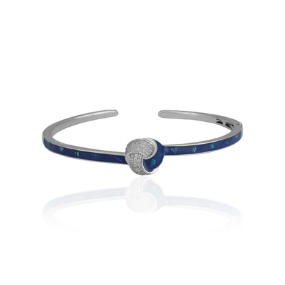 925 Sterling Silver Blue Celestial Knot Rhodium Plated Bracelet for Women