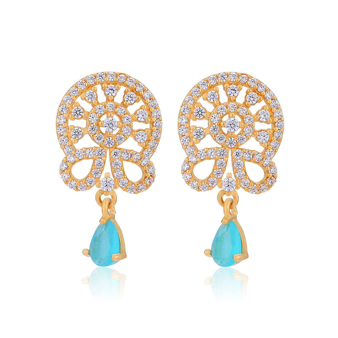 925 Sterling Silver Blue Drop  Sparkling Earring for Women