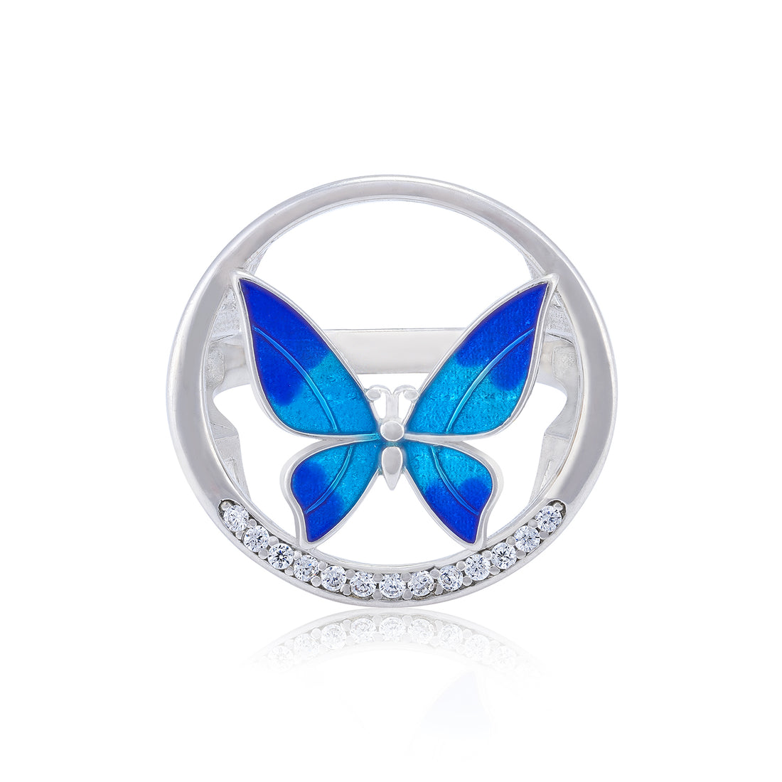925 Sterling Silver Blue Mirage Butterfly Dream Catcher Rings For Women