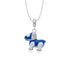 925 Sterling Silver Blue Spy Dog Rhodium Plated Pendant For Kids