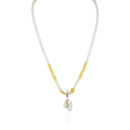 925 Sterling Silver Blushing Pearl Bloom Chain Pendant for Women