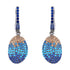 925 Sterling Silver Bold Blue Beige Oval Drop Earrings for Women