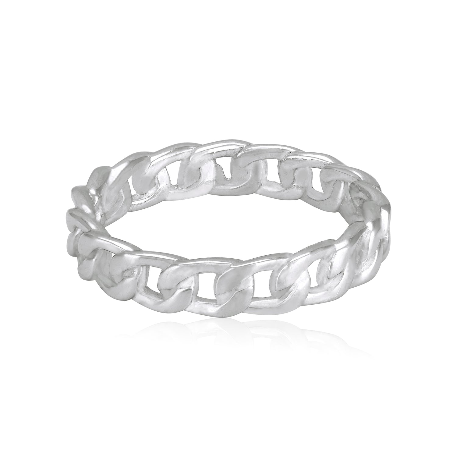 925 Sterling Silver Bold Curb Chain Statement Ring