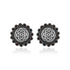 925 Sterling Silver Bold Lotus Beaded Edge Oxidised Earrings For Women