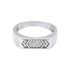 925 Sterling Silver Bold Rectangular Band Triple Hexagon Pave-Set Ring for Men