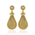 925 Sterling Silver Bold Teardrop Hanging Disc Gold Plated Earrings For Women