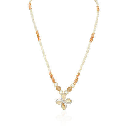 925 Sterling Silver Braided Floral Charm Haram for Women