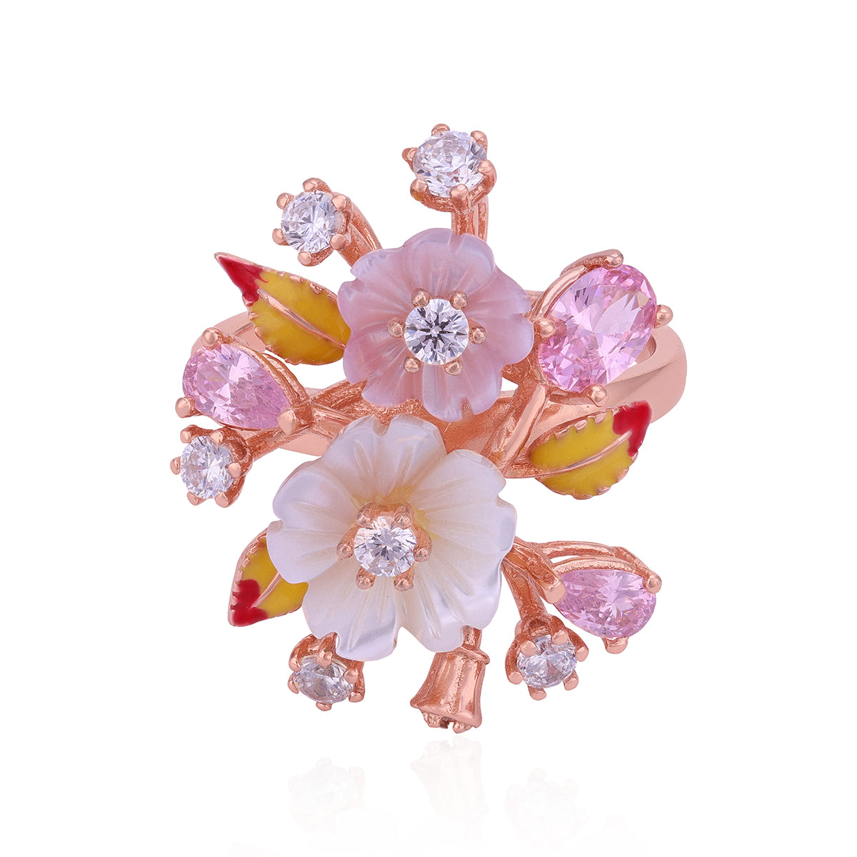 925 Sterling Silver Celestial Rose Cascade Ring For Women