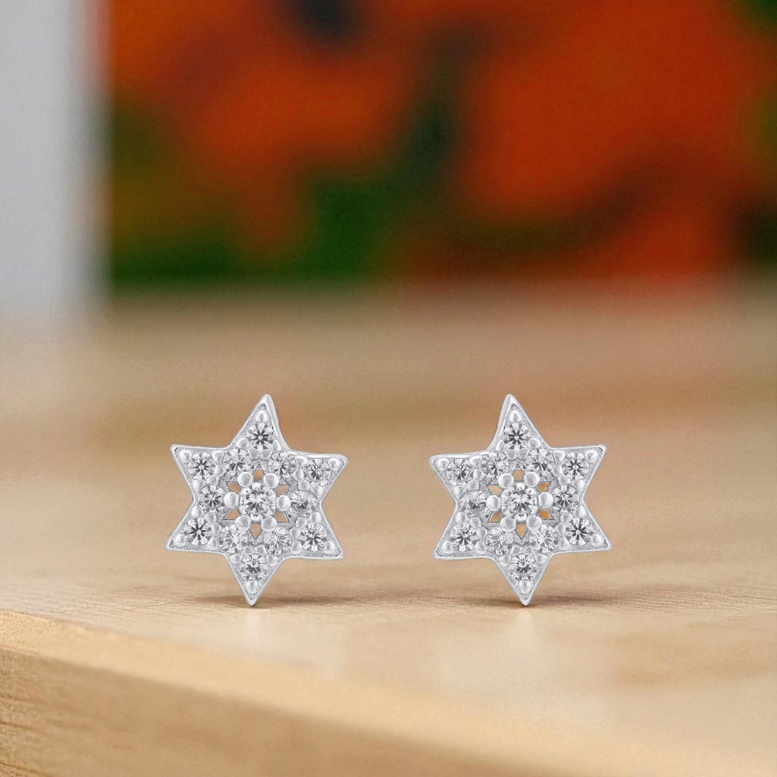 925 Sterling Silver Celestial Snowflake Sparkle Earrings for Women