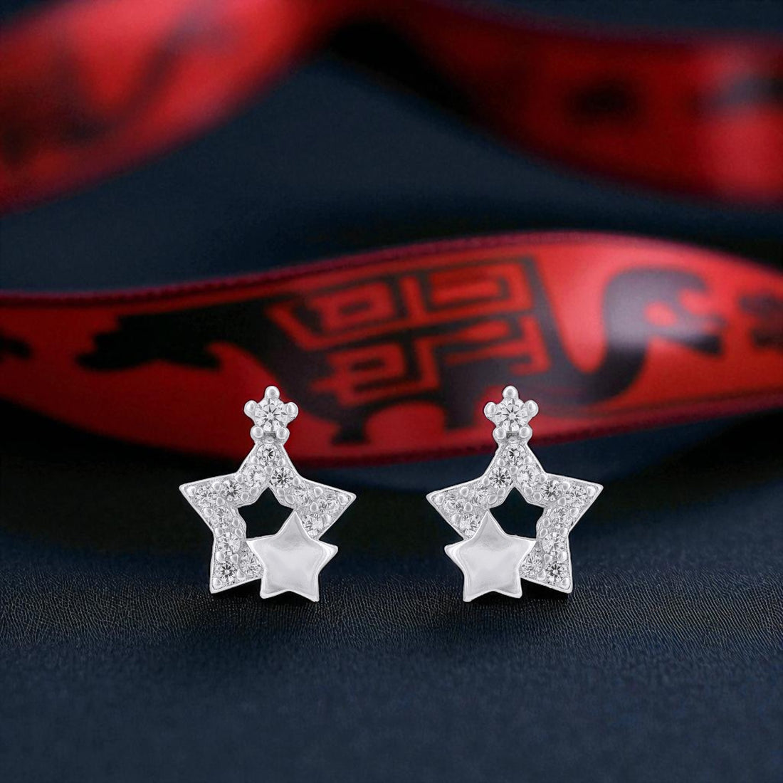 925 Sterling Silver Celestial Twin Star Earrings for Women