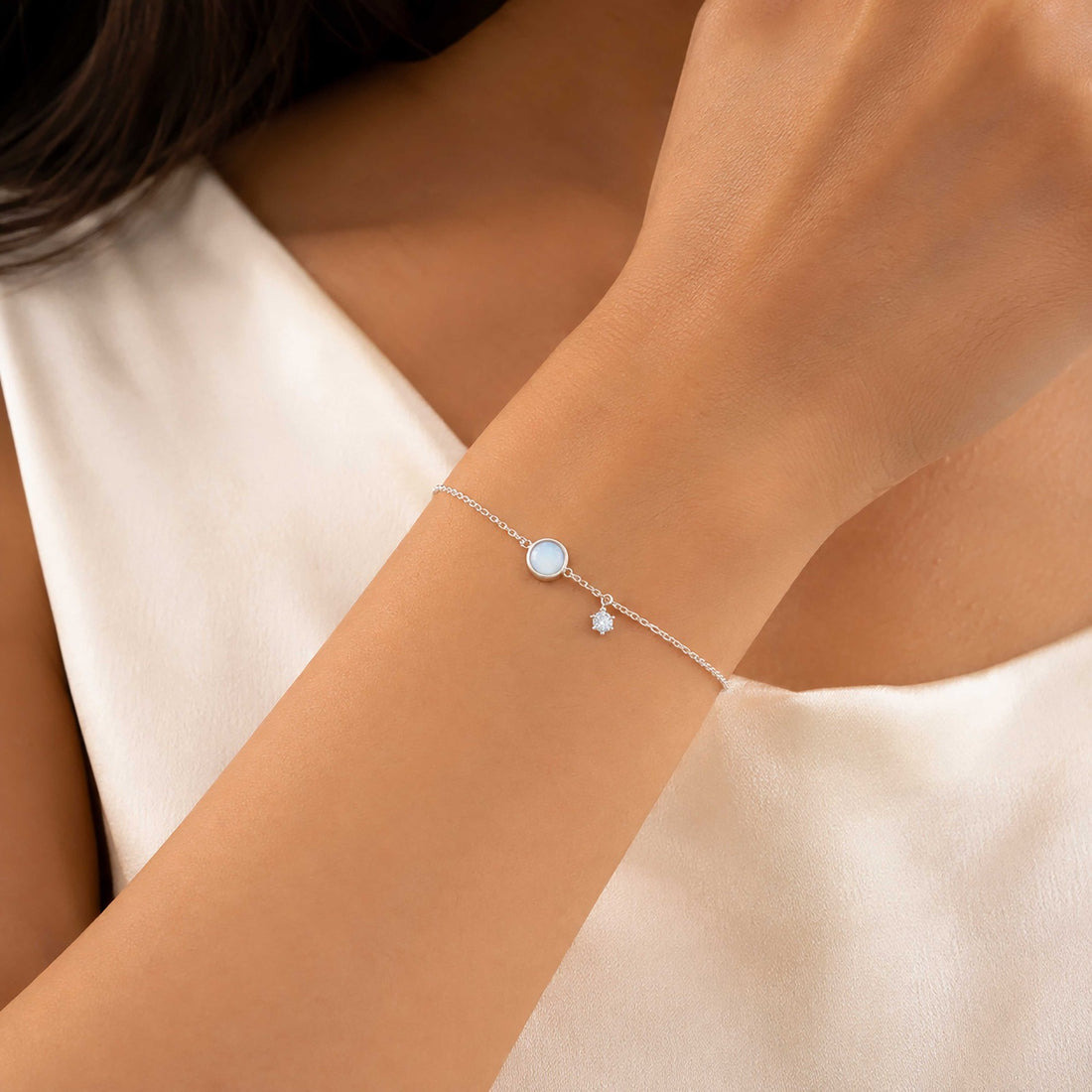 925 Sterling Silver Center Pearl Armlet Bracelet