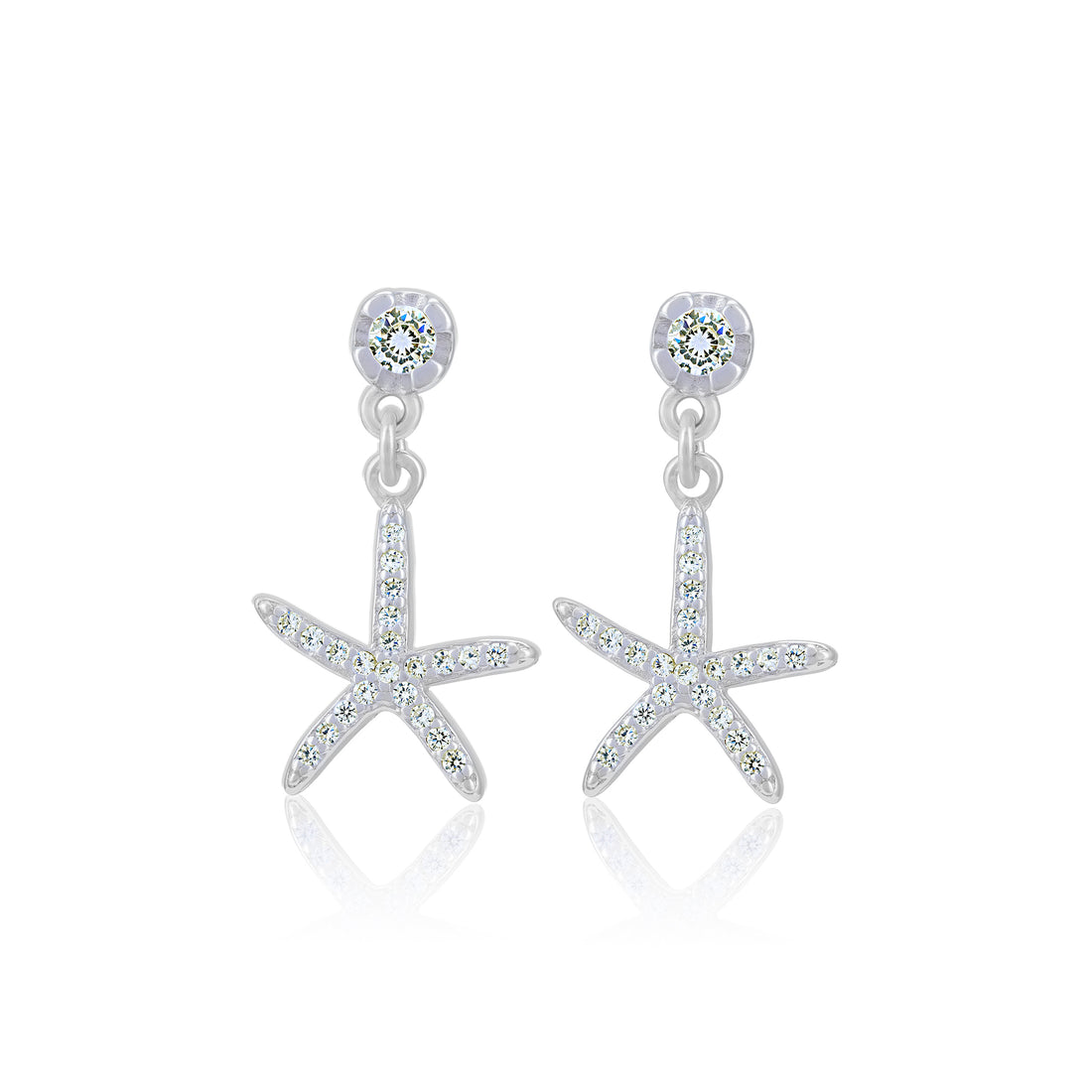 925 Sterling Silver Charm Starfish Earrings for Women