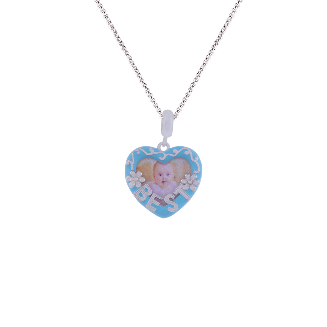 925 Sterling Silver Cherished Baby Rhodium Plated Pendant For Kids