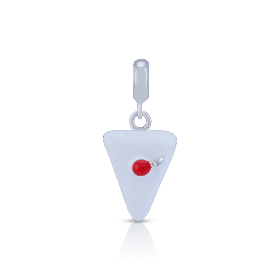 925 Sterling Silver Cherry Delight Cake Slice Charm Pendant for Women