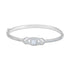 925 Sterling Silver Chevron AccentSquare Solitaire Center Rhodium Plated Bracelet for Women