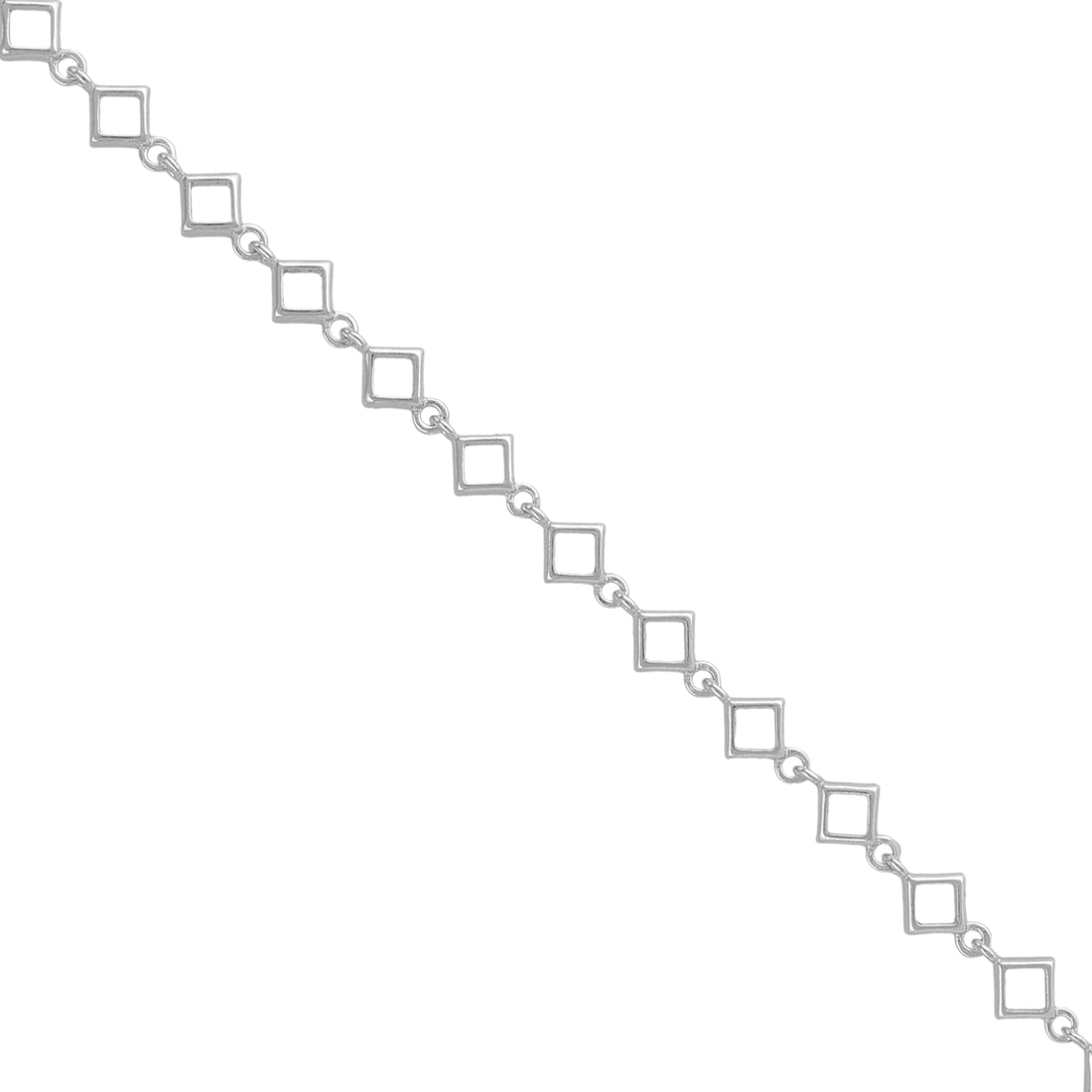 925 Sterling Silver Chic Angles Rhodium Plated Bracelet for Women
