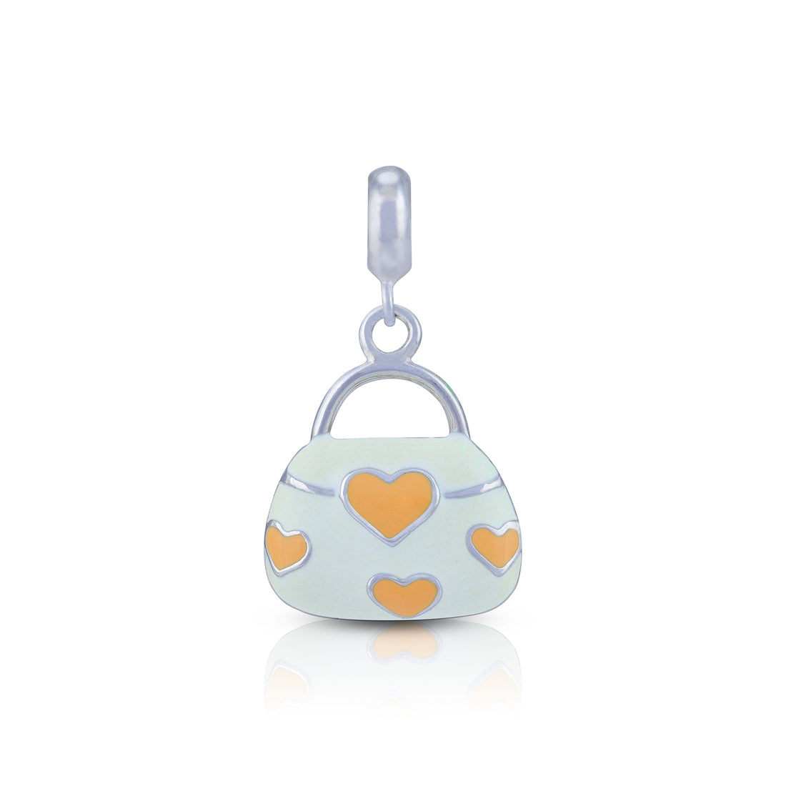 925 Sterling Silver Chic Heart Purse Dangle Charm Pendant for Women