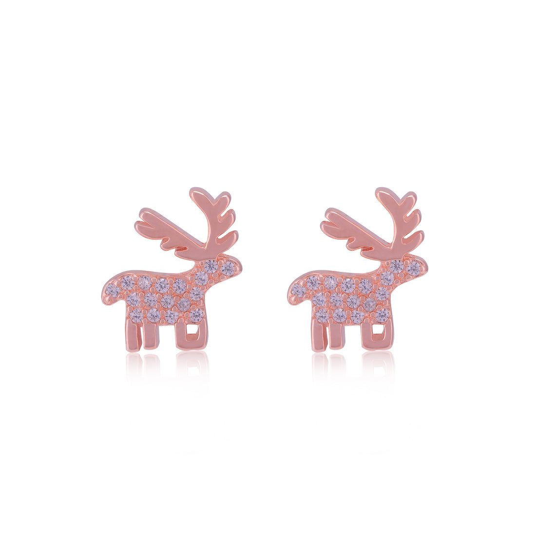 925 Sterling Silver Christmas Deer Earrings For Women